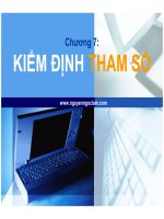Bài giảng Nguyên lý thống kê: Chương 7 - Nguyễn Ngọc Lam (2017)