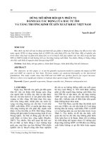 Dùng mô hình hồi quy phân vị đánh giá tác động của đầu tư FDI và tăng trưởng kinh tế lên xuất khẩu Việt Nam