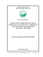 Áp dụng một số biện pháp kỹ thuật nhằm nâng cao năng suất và hiệu quả chăn nuôi lợn nái bản sinh sản tại đà bắc   hòa bình 