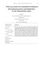 Water governance for sustainable development: International practices and implications for the Mekong Delta region