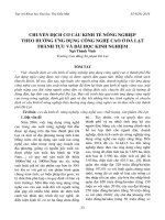 Chuyển dịch cơ cấu kinh tế nông nghiệp theo hướng ứng dụng công nghệ cao ở Đà Lạt thành tựu và bài học kinh nghiệm