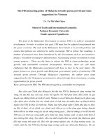 The FDI attracting policy of Malaysia towards green growth and some suggestions for Vietnam