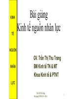 Bài giảng Kinh tế nguồn nhân lực: Chương 1 - Trần Thị Thu Trang