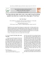 Áp dụng phương pháp nhìn trước công nghệ trong hoạt động nghiên cứu khoa học và phát triển công nghệ ở