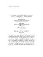 Applicability of an agent-based modeling concept to modeling of transportation phenomena