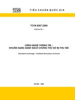 Tiêu chuẩn Quốc gia TCVN 8067:2009