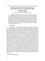 Pháp luật về ưu đãi đầu tư trong lĩnh vực nông nghiệp - bất cập và hướng hoàn thiện