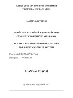 Nghiên cứu và thiết kế mạch khuếch đại công suất cho hệ thống viba băng X