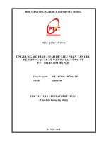 Ứng dụng mô hình cơ sở dữ liệu phân tán cho hệ thống quản lý vật tư tại công ty FPT telecom hà nội tt 