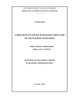 Nghiên cứu hành vi mua sắm trực tuyến của người tiêu dùng việt nam tt tiếng anh 