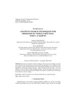 Adaptive search techniques for problems in vehicle routing, part I: A survey