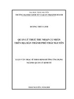 Quản lý thuế thu nhập cá nhân trên địa bàn thành phố Thái Nguyên (Luận văn thạc sĩ)