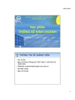 Bài giảng Thống kê kinh doanh: Chương 1 - ĐH Kinh tế Quốc dân