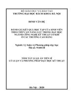 Đánh giá kết quả học tập của sinh viên theo tiếp cận năng lực trong dạy học ngành công nghệ kỹ thuật cơ khí ở các trường cao đẳng tt 