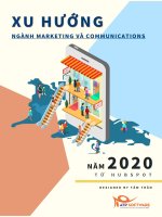 XU HƯỚNG NGÀNH MARKETING và COMMUNICATION năm 2020
