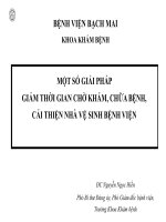 Bài giảng Một số giải pháp giảm thời gian chờ khám, chữa bệnh, cải thiện nhà vệ sinh bệnh viện