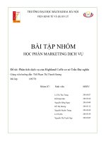 bài tập nhóm trình bày tổng quan về thị trường phân tích thực trạng các thành phần trong marketing dịch vụ