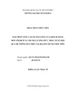 Giải pháp nâng cao sự hài lòng của khách hàng đối với dịch vụ chi trả lương hưu, trợ cấp xã hội qua hệ thống bưu điện tại địa bàn huyện hóc môn