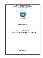 Đánh giá mức độ tích hợp bên trong của chuỗi cung ứng nước sạch tại Công ty Cổ phần Kinh doanh nước sạch số 2 Hải Phòng