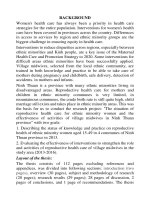 Thực trạng chăm sóc sức khỏe sinh sản của phụ nữ người dân tộc và hiệu quả hoạt động của cô đỡ thôn bản tại Ninh Thuận (T ANH)