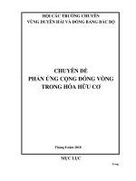 CHUYÊN đề PHẢN ỨNG CỘNG ĐÓNG VÒNG TRONG hóa hữu cơ