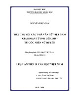 Tiểu thuyết các nhà văn nữ việt nam giai đoạn từ 1986 đến 2010   từ góc nhìn nữ quyền 