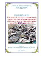 Thuyết minh dự án đầu tư Nuôi thủy sản, sản xuất cây giống chất lượng cao, mô hình trồng cây ăn quả ứng dụng CNC tại Hậu Giang | lapduandautu.vn  0903034381