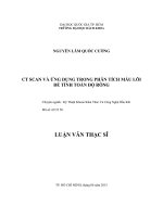 CT Scan và ứng dụng trong phân tích mẫu lõi để tính toán độ rỗng