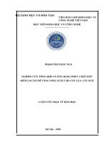 Nghiên cứu tổng hợp và ứng dụng phức chất đất hiếm   lactat để tăng năng suất cho cây lúa, cây ngô 