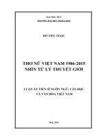 Thơ nữ việt nam 1986 2015 nhìn từ lý thuyết giới