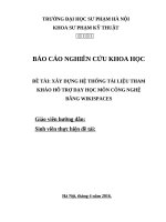 ĐỀ TÀI: XÂY DỰNG HỆ THỐNG TÀI LIỆU THAM KHẢO HỖ TRỢ DẠY HỌC MÔN CÔNG NGHỆ BẰNG WIKISPACES