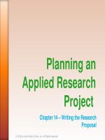 Lecture Planning an applied research project in hospitality, tourism, and sports: Chapter 14 - Mayo