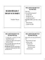 Bài giảng môn Quản lý sản xuất và tác nghiệp 2 - Bài 1