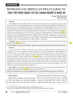 Đánh giá tác động lan tỏa của đầu tư trực tiếp nước ngoài tới các doanh nghiệp ở Nghệ An