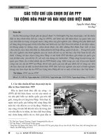 Các tiêu chí lựa chọn dự án PPP tại Cộng hòa Pháp và bài học cho Việt Nam