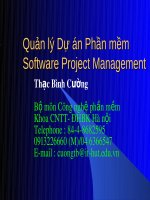 Bài giảng Quản lý dự án phần mềm - Thạc Bình Cường