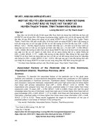 (2014) một số yếu tố liên quan đến thực hành sử dụng hóa chất bảo vệ thực vật tại một xã huyện thạch thành, tỉnh thanh hóa năm 2014