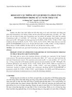 Khảo sát các thông số vận hành của phản ứng fentonôzon trong xử lý nước thải y tế lê hoàng việt, nguyễn võ châu ngân, tạp chí khoa học đại học thủ dầu một 