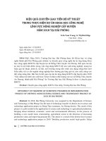Hiệu quả chuyển giao tiến bộ kỹ thuật trong thực hiện dự án khoa học công nghệ lĩnh vực nông nghiệp cấp huyện năm 2018 tại Hải Phòng