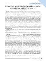 Định hướng một nền kinh tế tuần hoàn trong thời kỳ cách mạng công nghệ 4.0