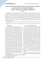 Đào tạo nguồn nhân lực du lịch chất lượng cao trong xu thế hội nhập và cuộc cách mạng công nghiệp 4.0
