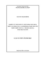 Nghiên cứu phân bố của thân mềm chân bụng trên cạn (mollusca gastropoda) ở khu bảo tồn thiên nhiên thần sa   phượng hoàng, tỉnh thái nguyên 