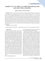 Nghiên cứu tác động của biến đổi khí hậu đến hạn hán tỉnh Lâm Đồng