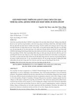 Giải pháp phát triển du lịch ở làng chài Cửa Vạn, vịnh Hạ Long, Quảng Ninh sau hoạt động di dân lên bờ