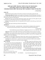 Hiệu quả điều trị đau thắt lưng do thoái hoá cột sống thắt lưng bằng điện châm đối với bệnh nhân điều trị ngoại trú tại khoa Y học cổ truyền