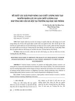 Đề xuất các giải pháp nâng cao chất lượng đào tạo nguồn nhân lực du lịch chất lượng cao đáp ứng nhu cầu xã hội tại trường Đại học Hải Phòng