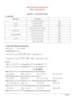 Đề cương ôn tập HK2 môn Toán 10  có đáp án