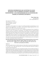 Applying information-GAP activities to an EFL speaking class to improve students’ speaking participation - an action research on 1st year English majors at haiphong university