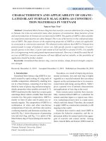 Characteristics and applicability of Granulated Blast Furnace Slag (GBFS) as construction materials in Vietnam