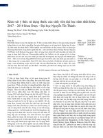 Khảo sát ý thức sử dụng thuốc của sinh viên đại học năm nhất khóa 2017–2018 khoa Dược - Đại học Nguyễn Tất Thành